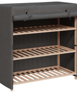 vidaXL Schoenenkast met hoes 79x40x80 cm stof grijs