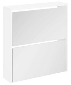 vidaXL Schoenenkast tweelaags met spiegel 63x17x67 cm wit