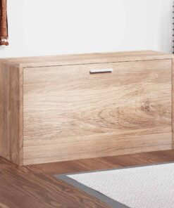 vidaXL Schoenenopbergbank 80x24x45 cm eikenkleurig