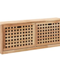vidaXL Schoenenopbergbank 94x20x38 cm massief walnotenhout