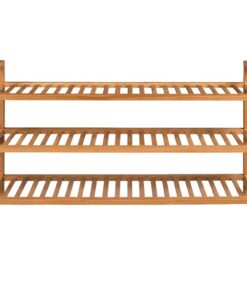 vidaXL Schoenenrek met 3 schappen 100x27x60 cm massief eikenhout