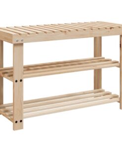 vidaXL Schoenenrek met bankje 2-in-1 massief vurenhout