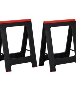 vidaXL Schragen 2 st inklapbaar 350 kg polypropeen zwart en rood