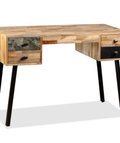 vidaXL Schrijftafel 110x50x76 cm massief gerecycled teakhout
