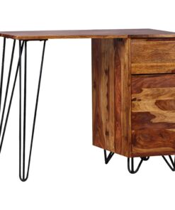 vidaXL Schrijftafel met 1 lade en 1 kastje massief acaciahout