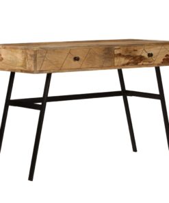 vidaXL Schrijftafel met lades 110x50x76 cm massief mangohout