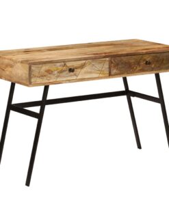 vidaXL Schrijftafel met lades 110x50x76 cm massief mangohout