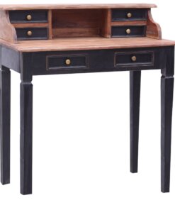 vidaXL Schrijftafel met lades 90x50x101 cm massief mahoniehout