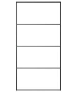 5x205 cm aluminium en ESG-glas zwart