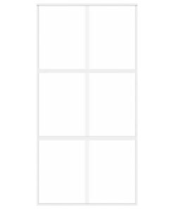 5x205 cm gehard glas en aluminium wit