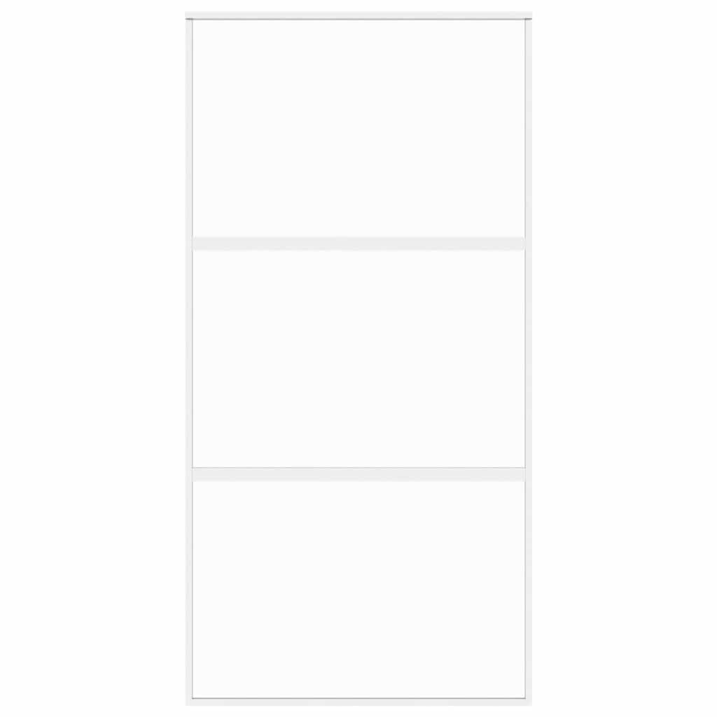 5x205 cm gehard glas en aluminium wit