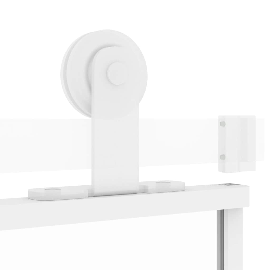 vidaXL Schuifdeur 102,5x205 cm gehard glas en aluminium wit - Afbeelding 7