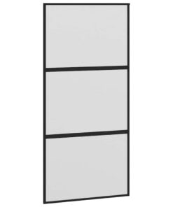 5x205 cm gehard glas en aluminium zwart