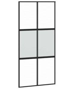 5x205 cm gehard glas en aluminium zwart