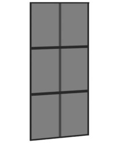 5x205 cm gehard glas en aluminium zwart