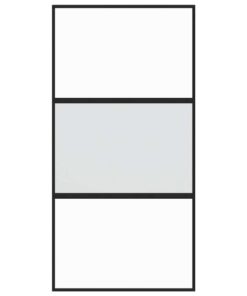 5x205 cm gehard glas en aluminium zwart