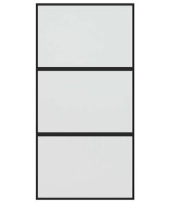 5x205 cm gehard glas en aluminium zwart