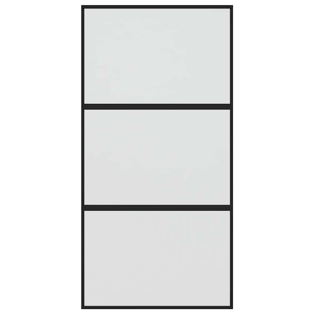 5x205 cm gehard glas en aluminium zwart