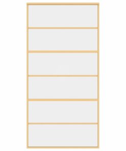 5x205 cm helder ESG-glas en aluminium goudkleur