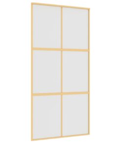 5x205 cm mat ESG-glas en aluminium goudkleurig