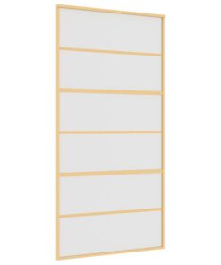 5x205 cm mat ESG-glas en aluminium goudkleurig