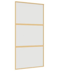 5x205 cm mat ESG-glas en aluminium goudkleurig