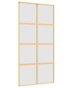 5x205 cm mat ESG-glas en aluminium goudkleurig