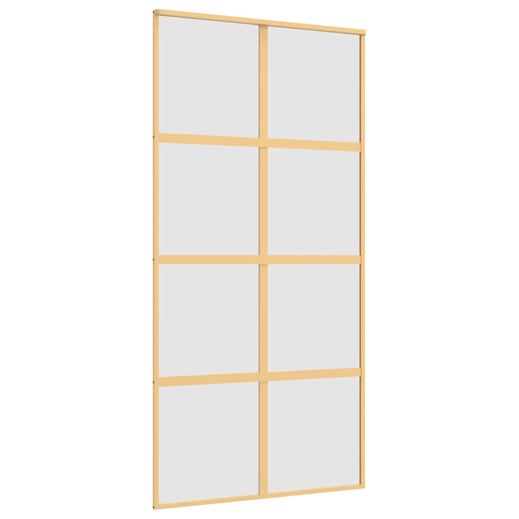 5x205 cm mat ESG-glas en aluminium goudkleurig