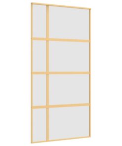 5x205 cm mat ESG-glas en aluminium goudkleurig