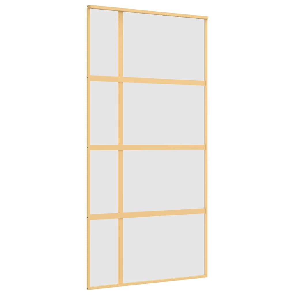 5x205 cm mat ESG-glas en aluminium goudkleurig