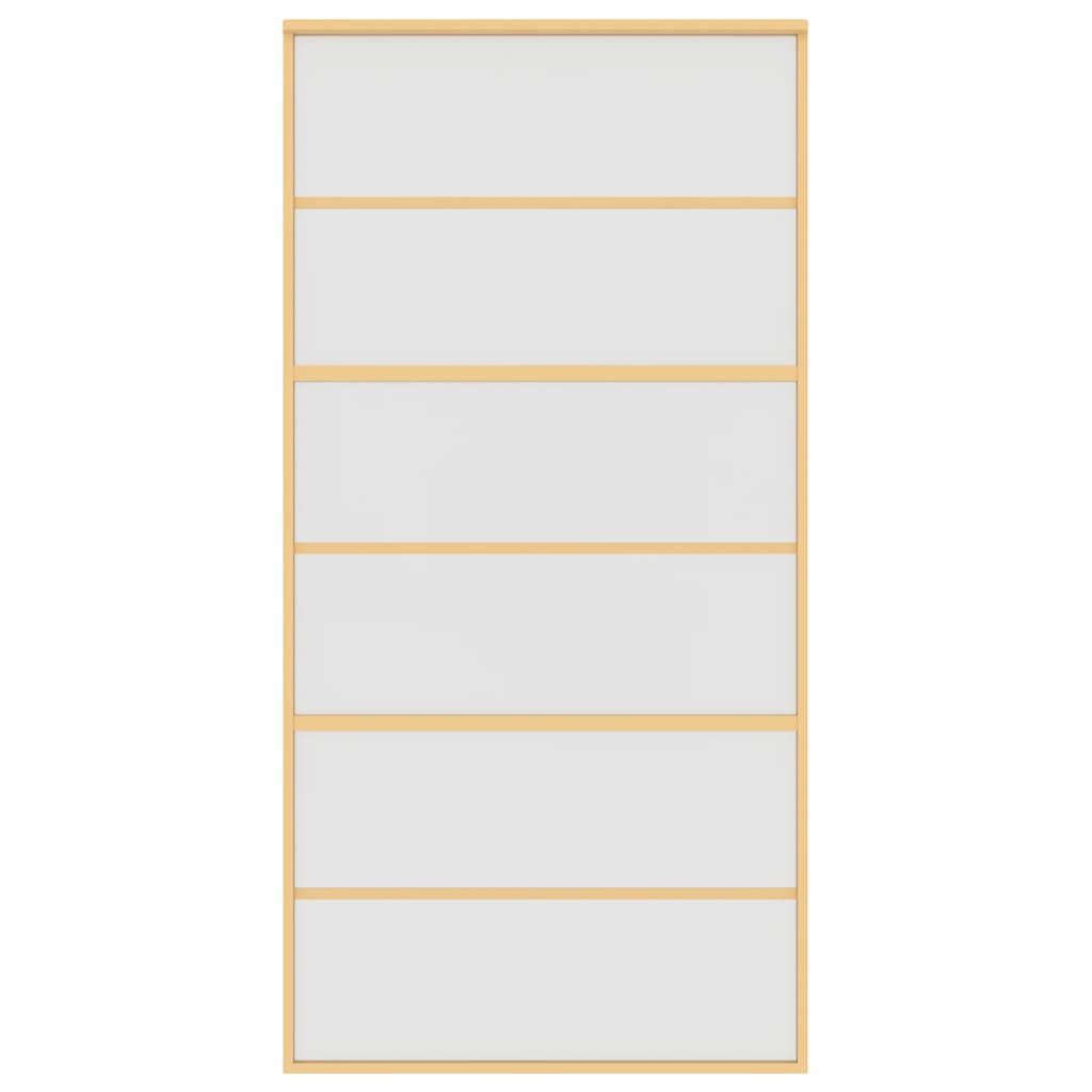 5x205 cm mat ESG-glas en aluminium goudkleurig