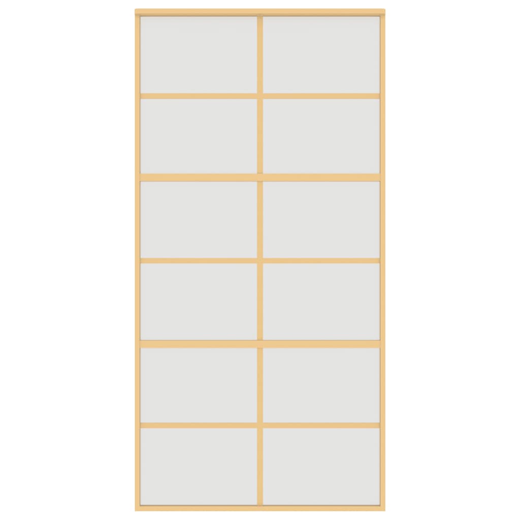 5x205 cm mat ESG-glas en aluminium goudkleurig