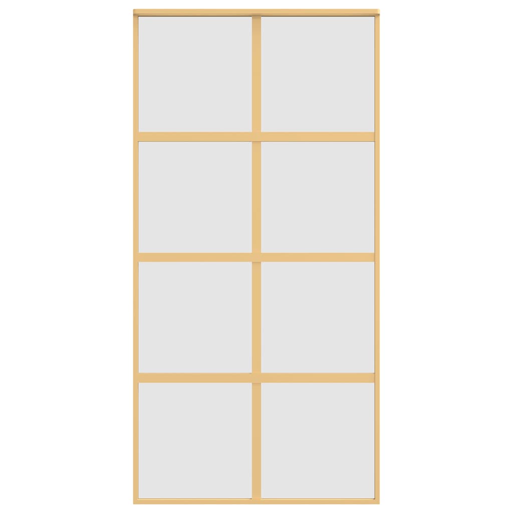 5x205 cm mat ESG-glas en aluminium goudkleurig