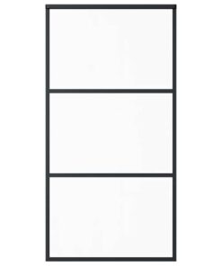 vidaXL Schuifdeur 102x205 cm ESG-glas en aluminium zwart