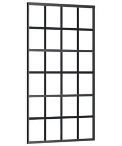vidaXL Schuifdeur 102x205 cm ESG-glas en aluminium zwart
