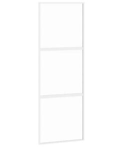 vidaXL Schuifdeur 76x205 cm gehard glas en aluminium wit