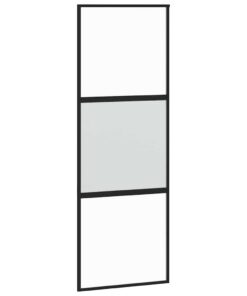 vidaXL Schuifdeur 76x205 cm gehard glas en aluminium zwart