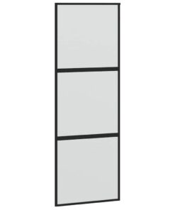vidaXL Schuifdeur 76x205 cm gehard glas en aluminium zwart