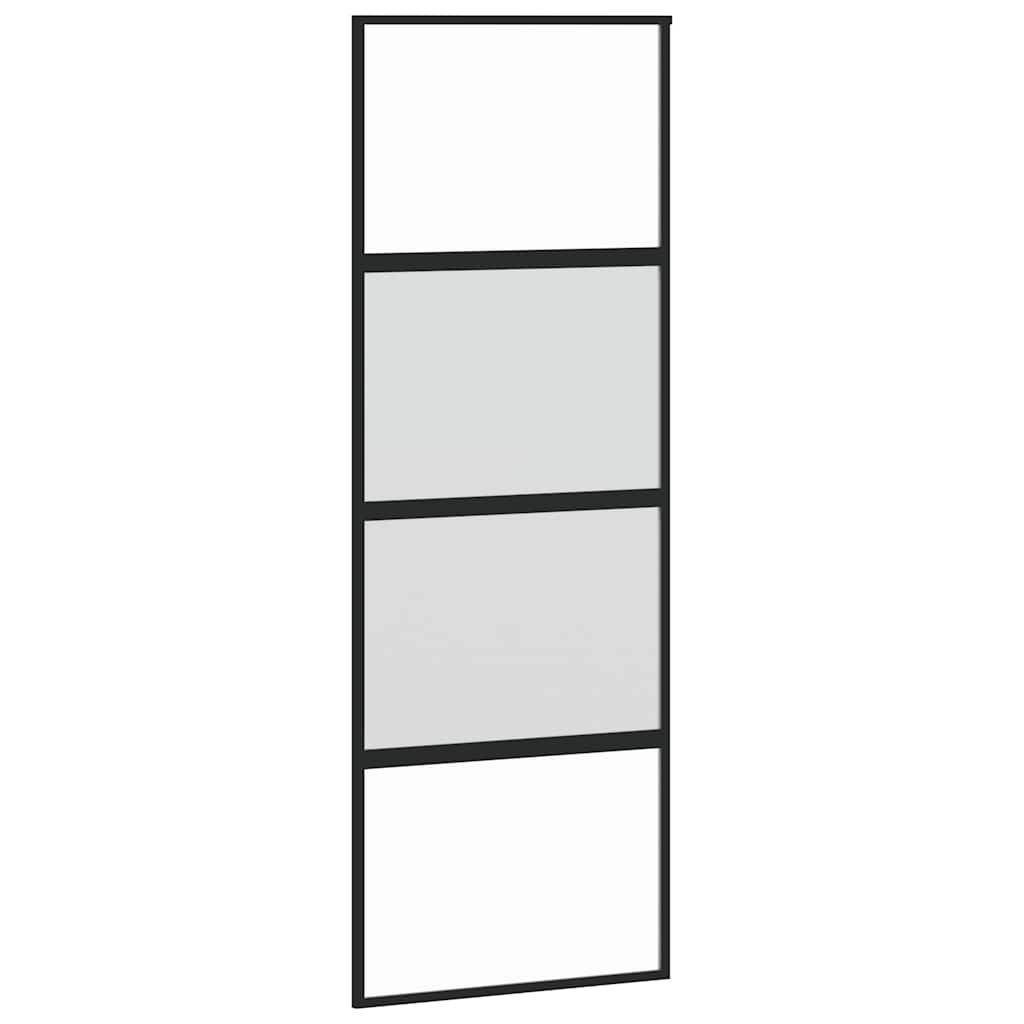 vidaXL Schuifdeur 76x205 cm gehard glas en aluminium zwart