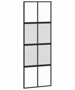 vidaXL Schuifdeur 76x205 cm gehard glas en aluminium zwart
