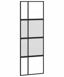 vidaXL Schuifdeur 76x205 cm gehard glas en aluminium zwart
