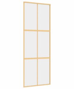 vidaXL Schuifdeur 76x205 cm helder ESG-glas en aluminium goudkleurig