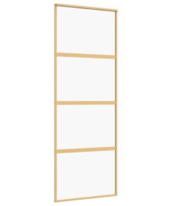 vidaXL Schuifdeur 76x205 cm helder ESG-glas en aluminium goudkleurig