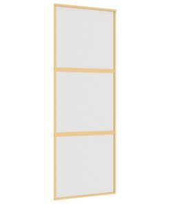 vidaXL Schuifdeur 76x205 cm mat ESG-glas en aluminium goudkleurig