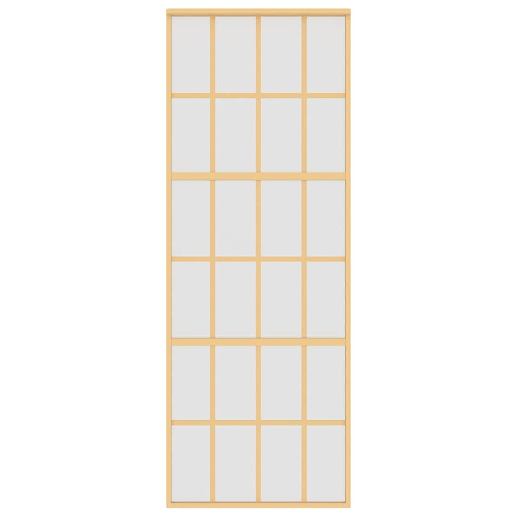 vidaXL Schuifdeur 76x205 cm mat ESG-glas en aluminium goudkleurig - Afbeelding 4