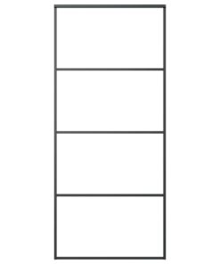 vidaXL Schuifdeur 90x205 cm aluminium en ESG-glas zwart