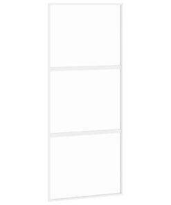 vidaXL Schuifdeur 90x205 cm gehard glas en aluminium wit