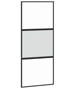 vidaXL Schuifdeur 90x205 cm gehard glas en aluminium zwart