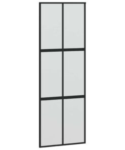 vidaXL Schuifdeur 90x205 cm gehard glas en aluminium zwart