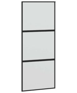 vidaXL Schuifdeur 90x205 cm gehard glas en aluminium zwart